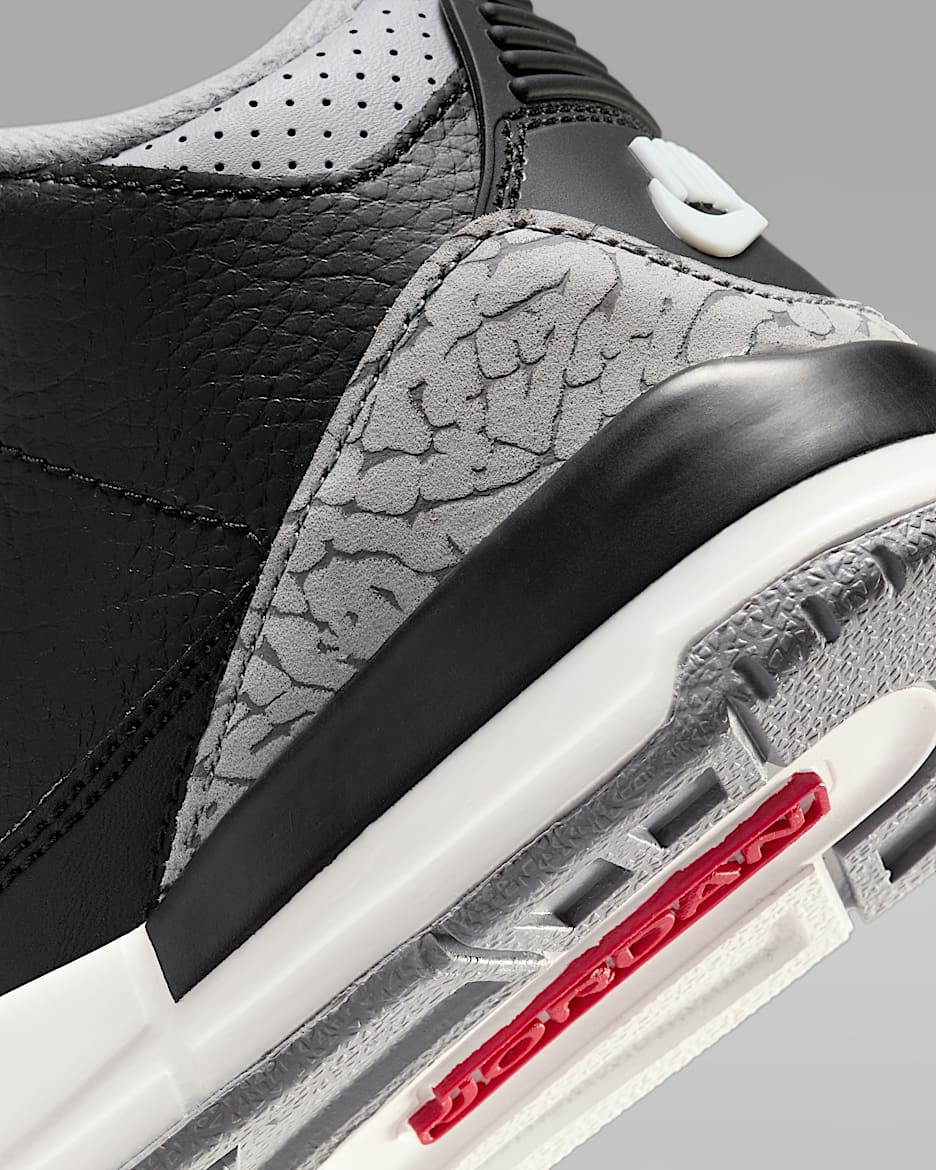 Jordan 3 Retro Black Cement Little Kids Shoes. Nike